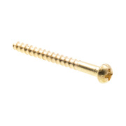 PRIME-LINE Wood Screw, Round Head, Phillips Drive #6 X 1-1/2in Solid Brass 25PK 9207499
